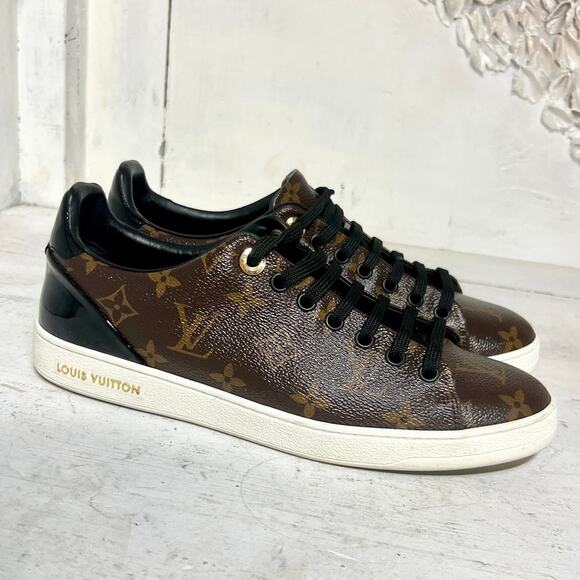 Louis Vuitton Frontrow Monogram Canvas Low Top Sneakers Brown Women's 38.5 / 8 - Picture 3 of 16